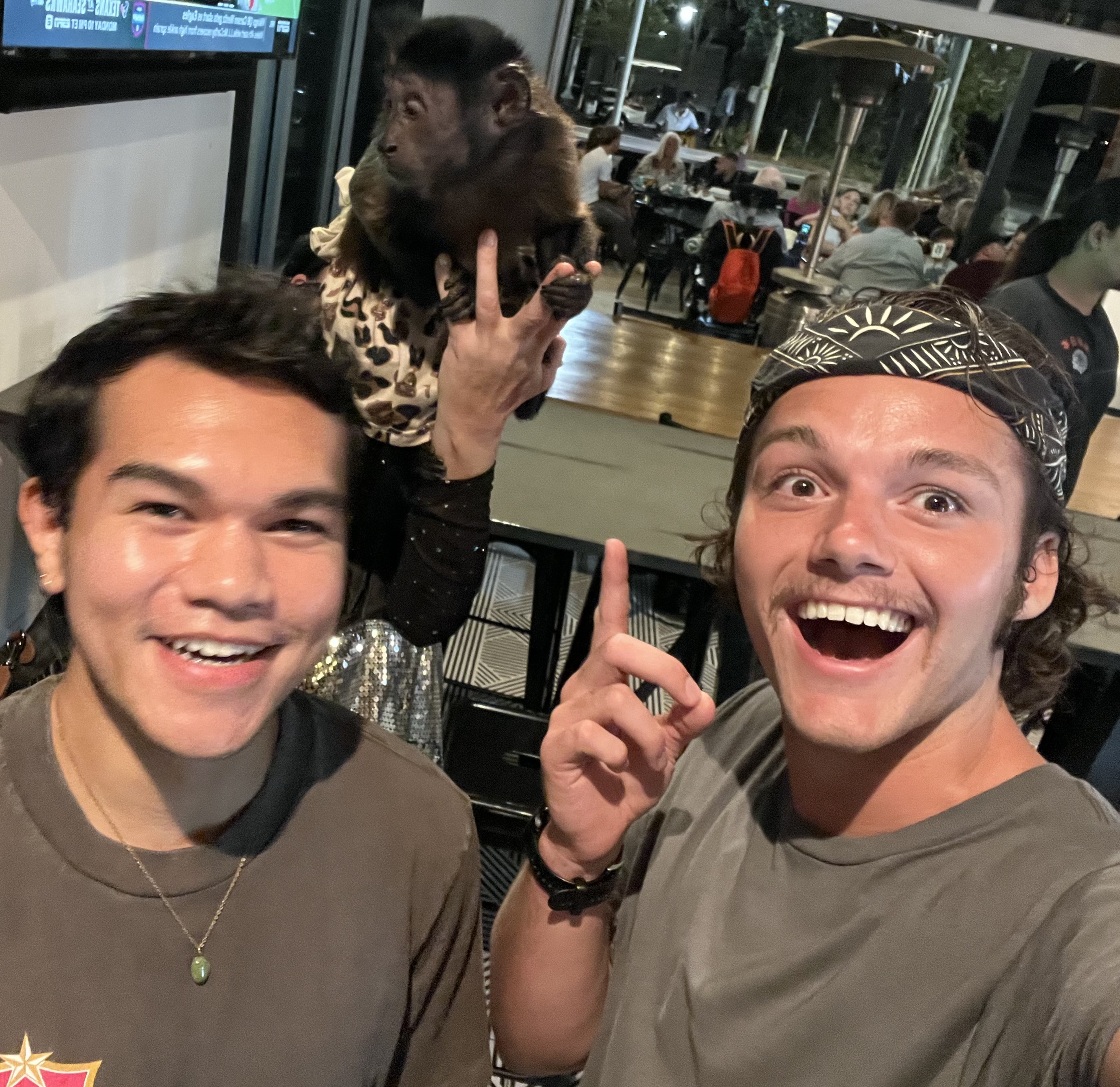 1LIFE run club event with a monkey